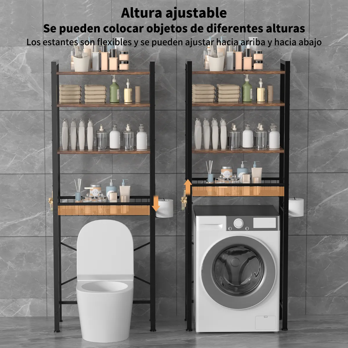 AIZO - Estante Mueble Organizador De Baño 4 Niveles Repisa