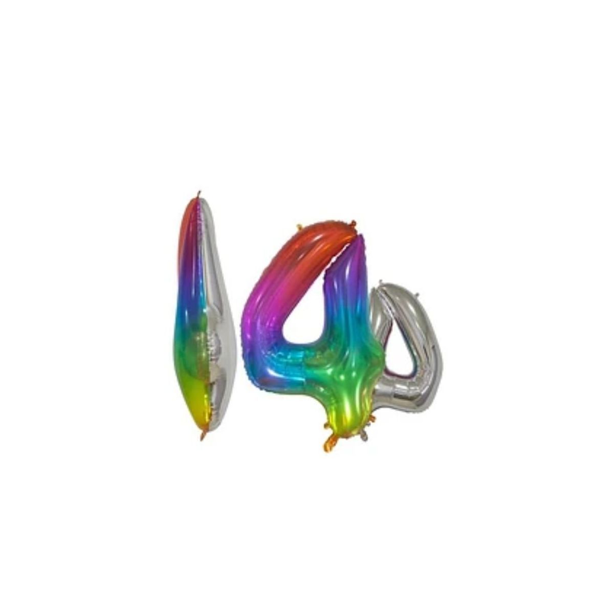 GENERICO - Globo Metálico Número 4 Multicolor 16 Pulgadas