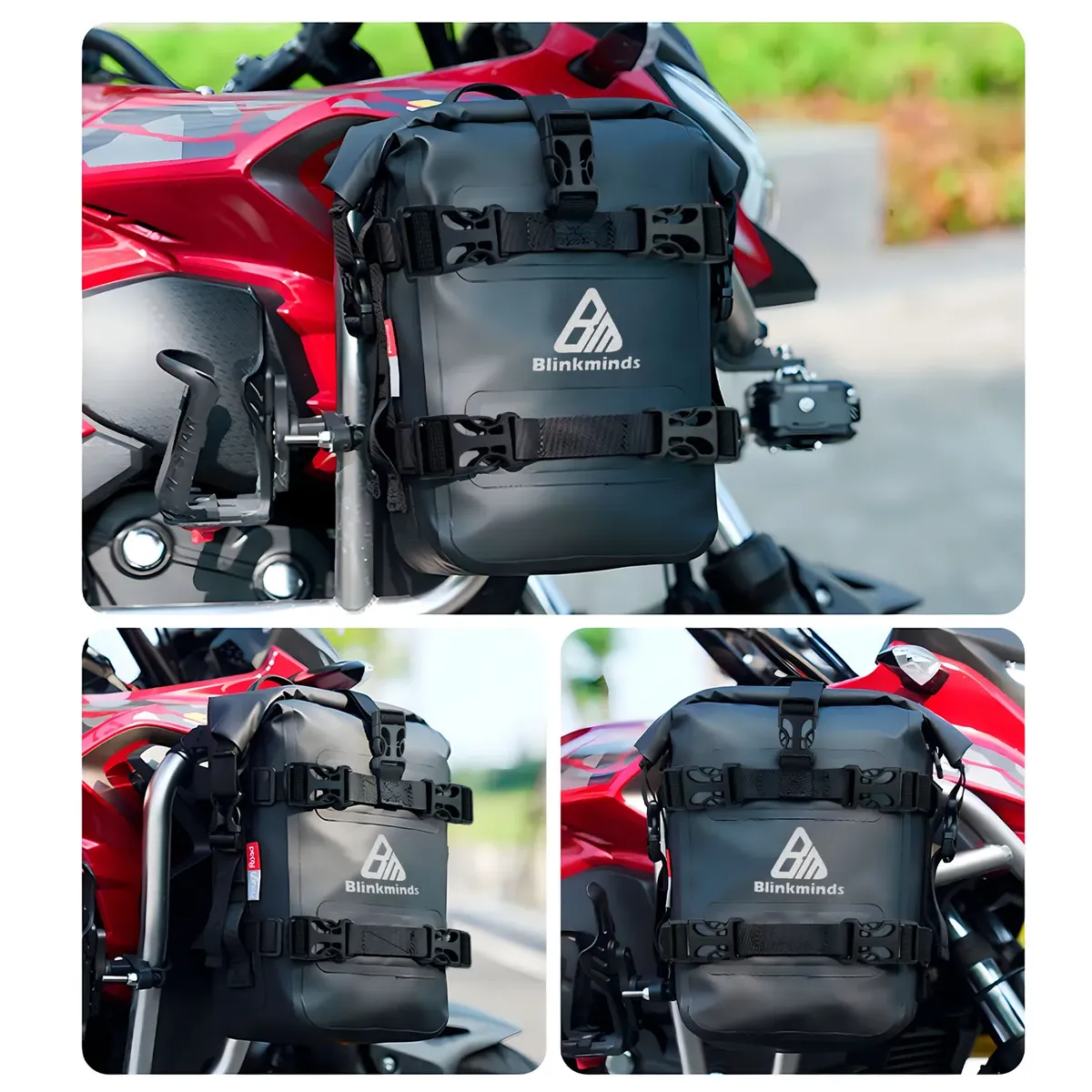 AIZO - Alforjas De Motocicleta Semirigidas Expansibles Hasta 8lts
