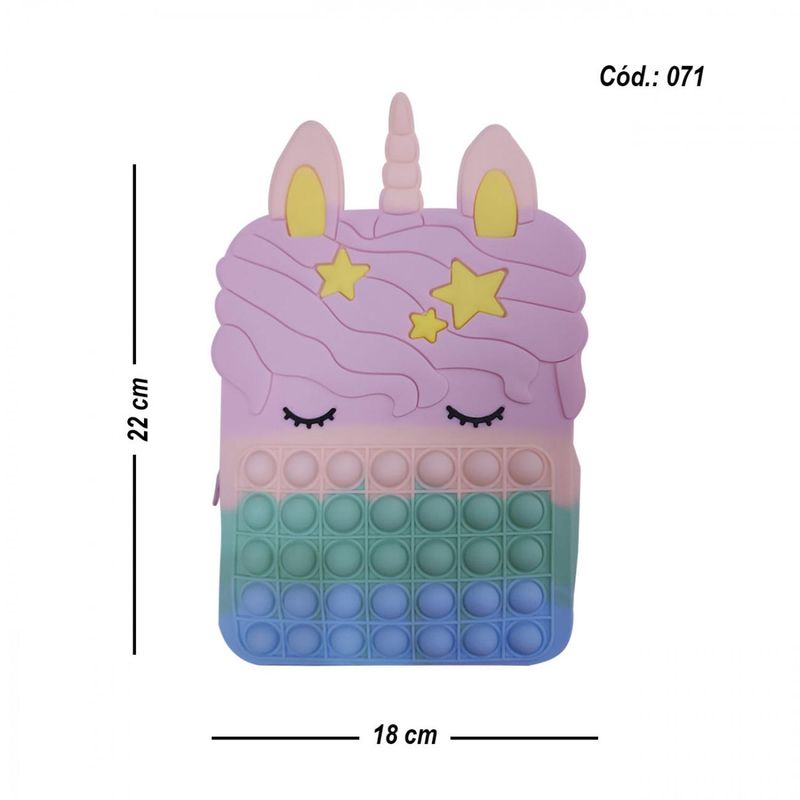 GENERICO - Bolso De Pop It Juguetes Antiestres Infantil 22x18cm - Rosa claro