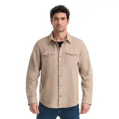 PANAMA JACK - Chaqueta Hombre Overshirt Beige