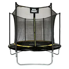 MAX MAGIC - Cama Elástica 244cm Negra con Red de Seguridad