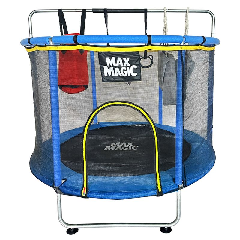 MAX MAGIC - Cama Elástica Infantil Max Magic Azul con Accesorios 140cm