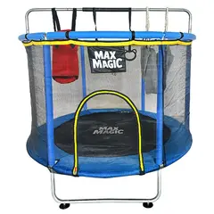 MAX MAGIC - Cama Elástica Infantil Azul con Accesorios 140cm