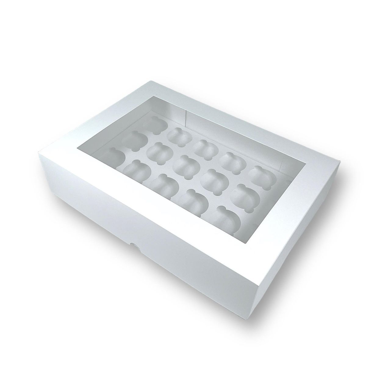 GENERICO - Pack 10 Cajas Para 24 Mini Cupcakes Con Visor/ventana