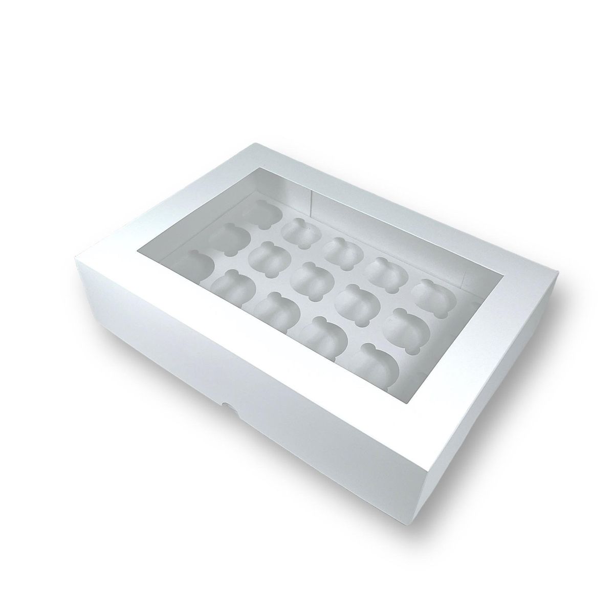 GENERICO - Pack 10 Cajas Para 24 Mini Cupcakes Con Visor/ventana