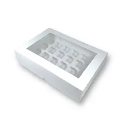 GENERICO - Pack 10 Cajas Para 24 Mini Cupcakes Con Visor/ventana