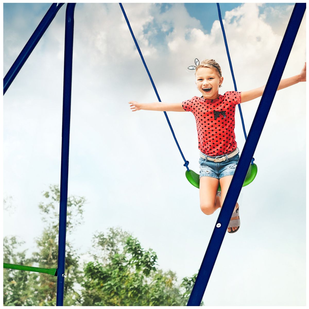 MAX MAGIC - Columpio Infantil Max Magic Azul con Estructura de Acero