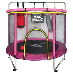 MAX MAGIC - Cama Elástica Infantil Rosada con Accesorios 150 cm