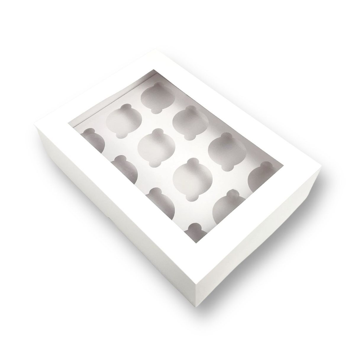 GENERICO - Pack 10 Cajas Para 12 Cupcakes Con Visor/ventana Y Separador