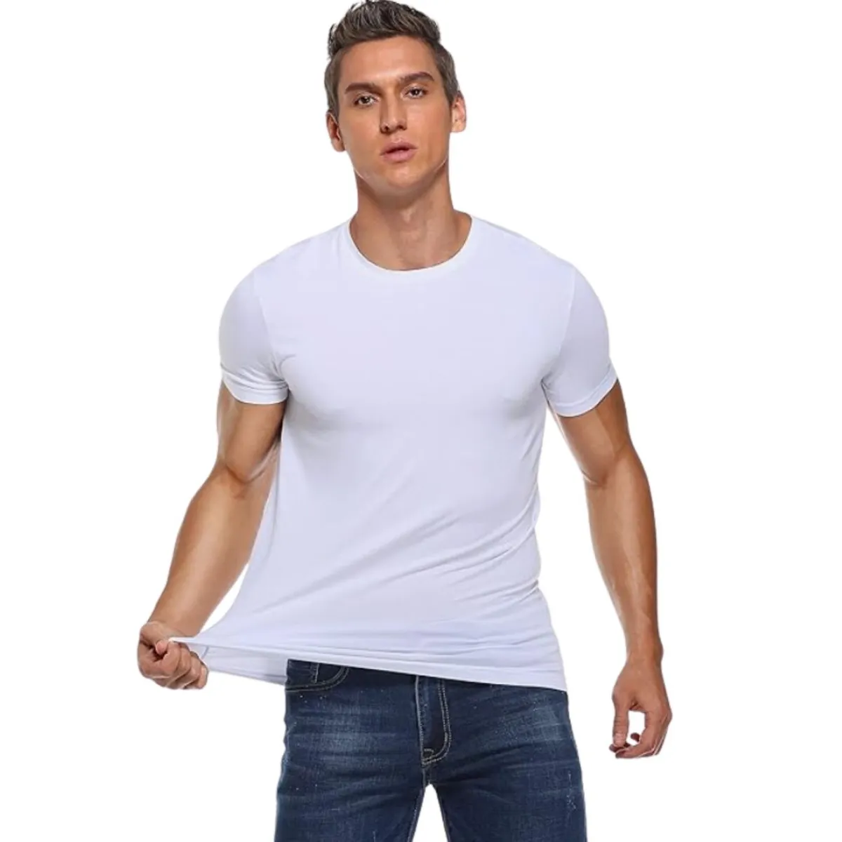 LIKE SHOP - Camiseta Hombre Manga Corta Cuello Polo Fibra Bambu 494