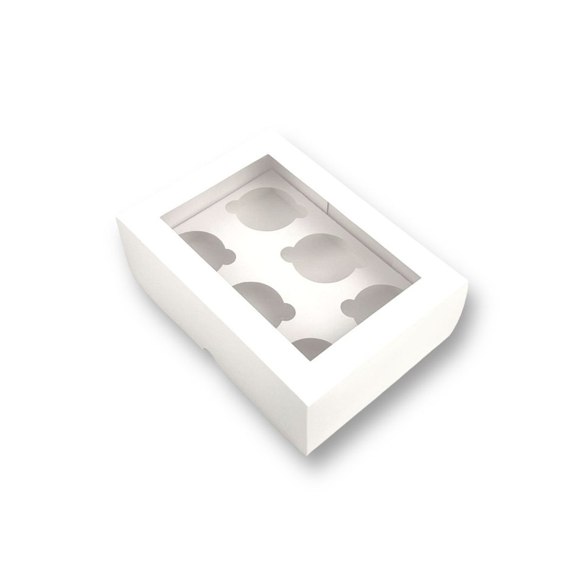 GENERICO - Pack 10 Cajas Para 6 Cupcakes Con Visor/ventana Y Separador