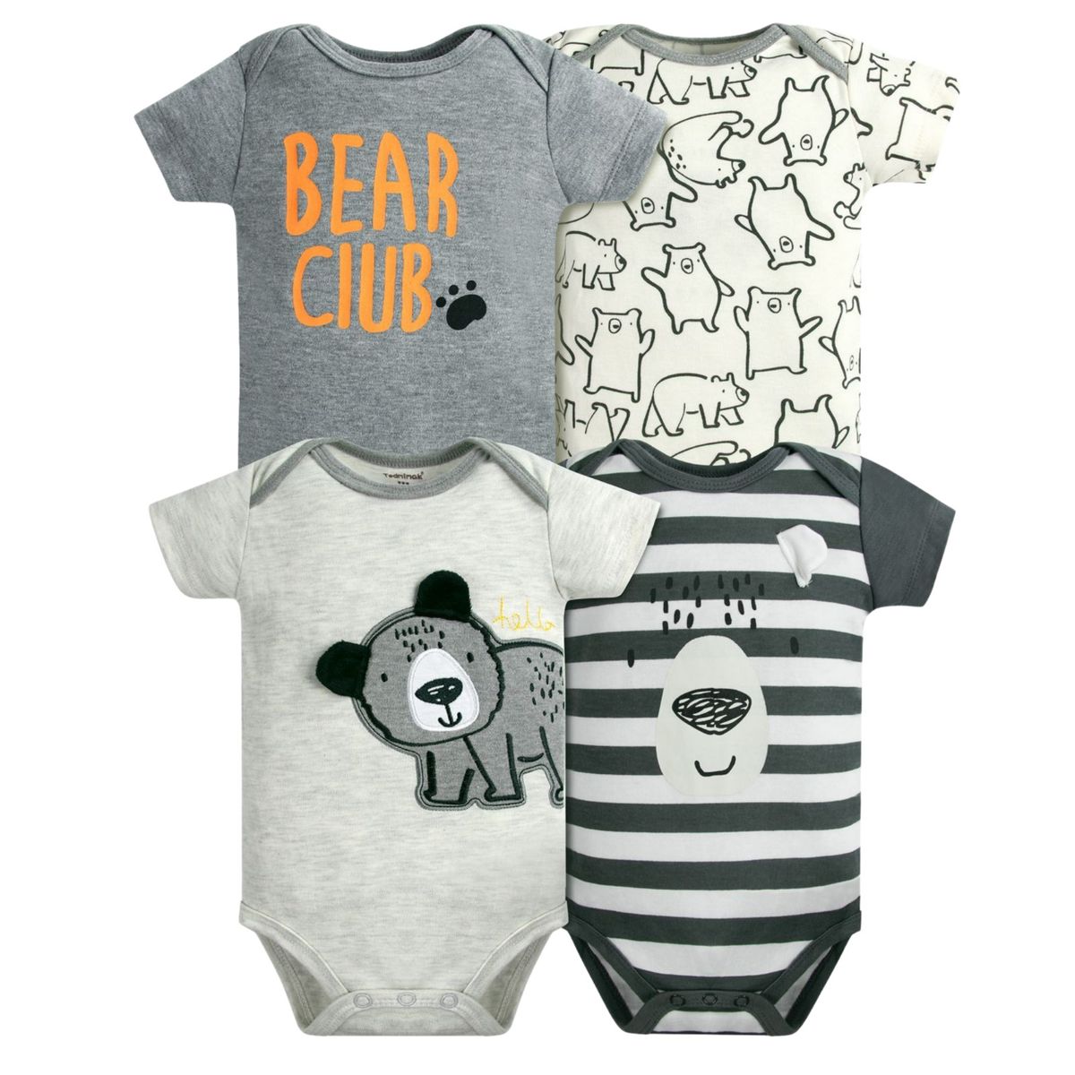 TEDMIMAK - Pack 4 Bodys Niño Manga Corta Tedmimak 100% Bear Club
