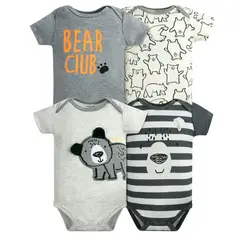 TEDMIMAK - Pack 4 Bodys Niño Manga Corta 100% Bear Club