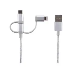 PHILIPS - Cable DLC260 3 en 1 Micro USB Lightning USB-C