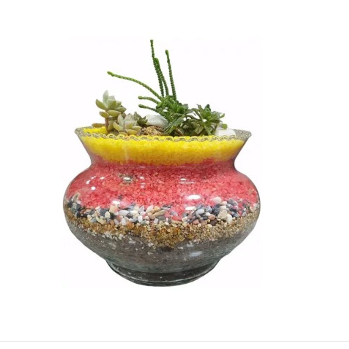 GENERICO - Cuarzo Granulado Pigmentado Decorativo Amarillo 1kg