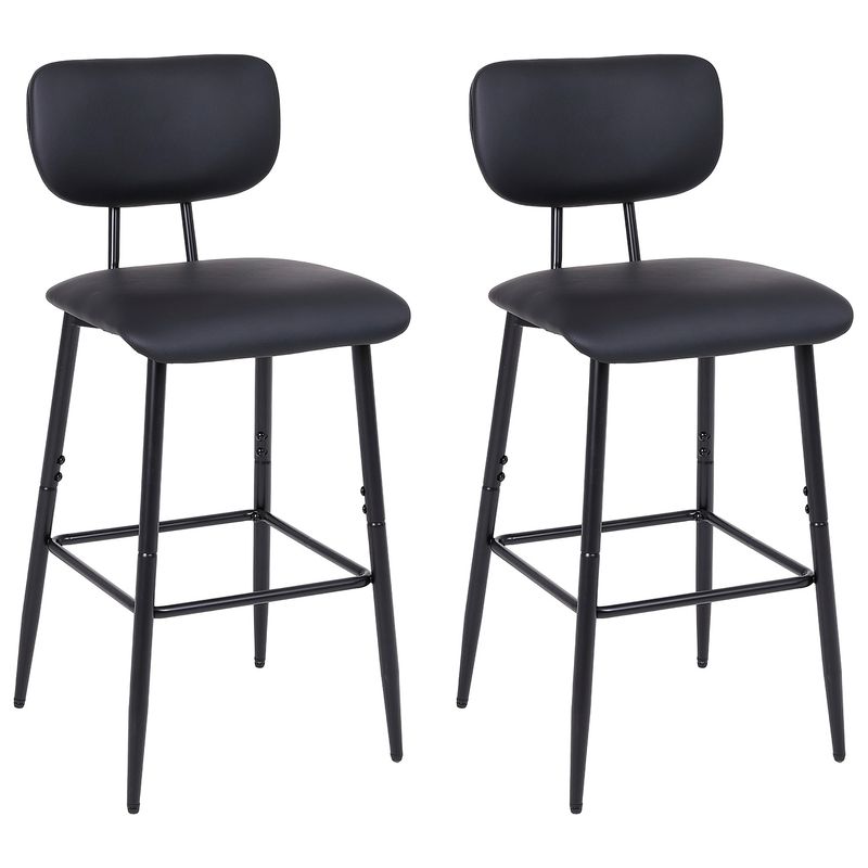 NOVAHUS - Pack 2 Pisos de Bar de Cocina Mid-Century con Respaldo Negro
