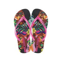 Sandalia Mujer Negro/Rosa Graffiti