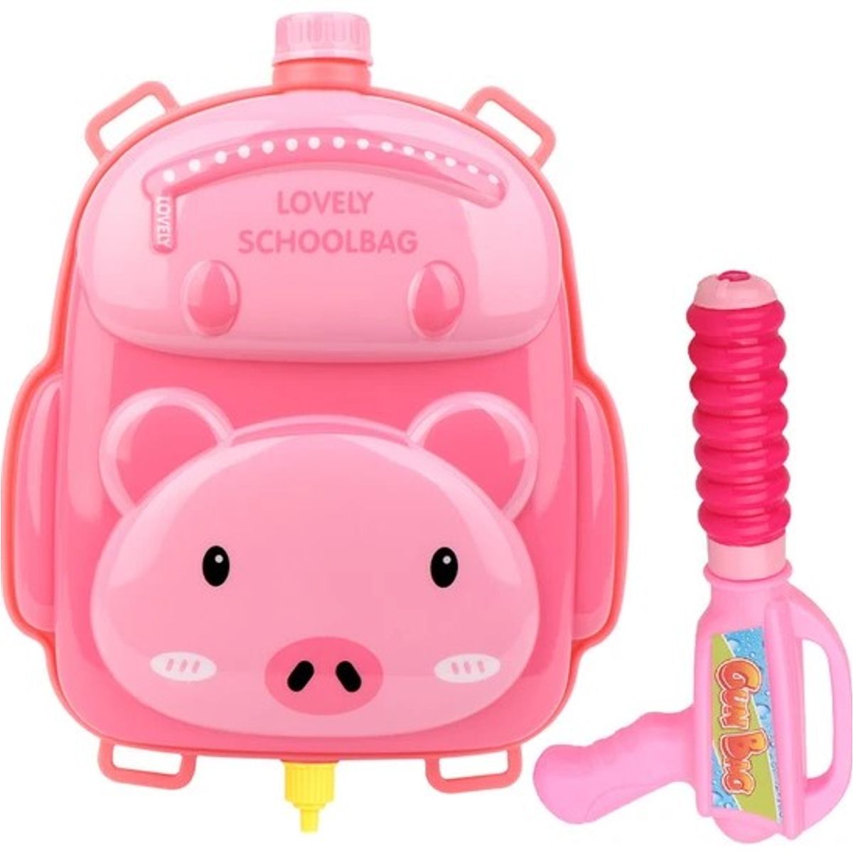 GENERICO - Mochila Lanza Agua de 1 litro con Pistola - Cerdito