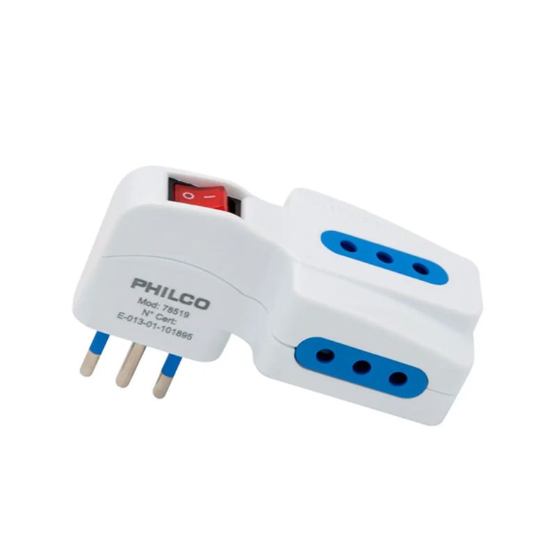 PHILCO - Adaptador Enchufe con  SWITHCH Philco 78519 Blanco