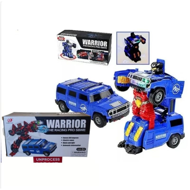 GENERICO - Auto Tranformers Jeep Con Luz Y Sonido Color Azul
