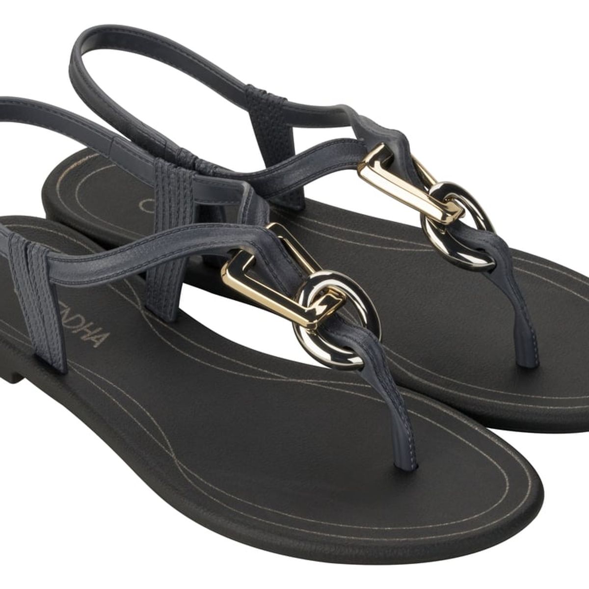 GRENDHA - Sandalia Mujer Gris/Negro Exuberante Grendha