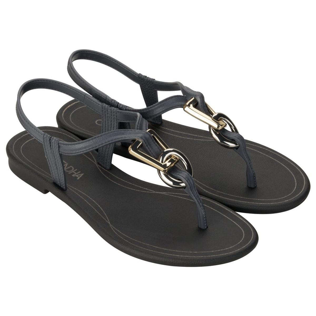 GRENDHA - Sandalia Mujer Gris/Negro Exuberante Grendha