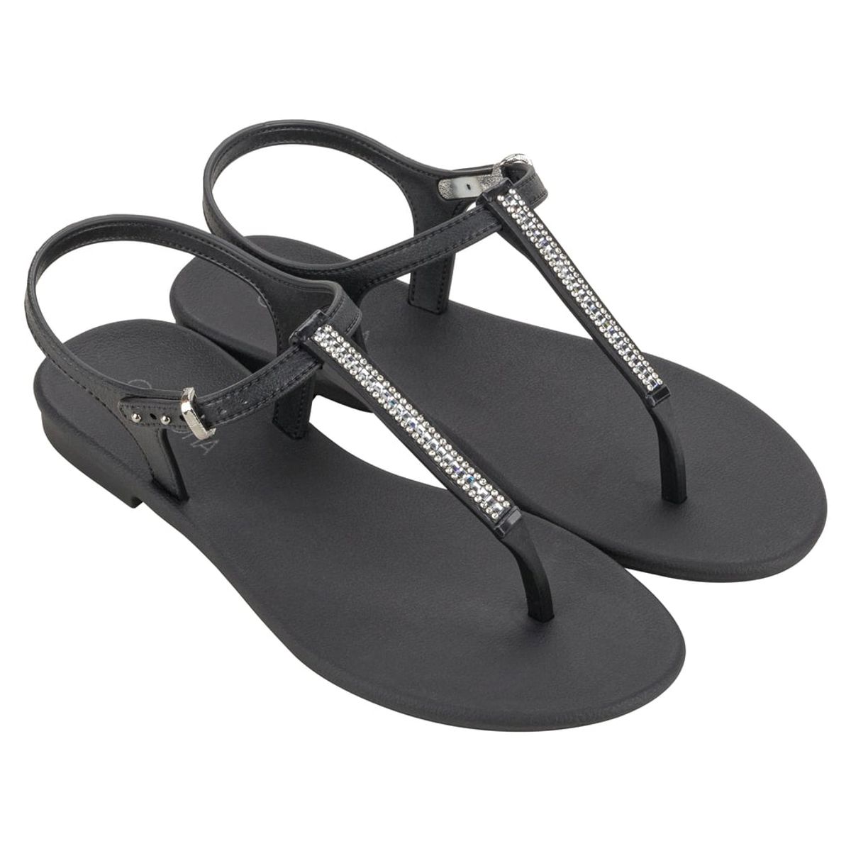 GRENDHA - Sandalia Mujer Negro Brillo Grendha