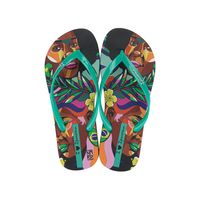 Sandalia Mujer Negro/Verde Graffiti