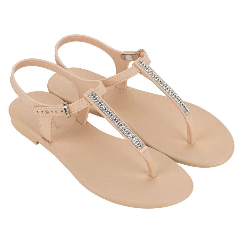 GRENDHA - Sandalia Mujer Beige Brillo Grendha