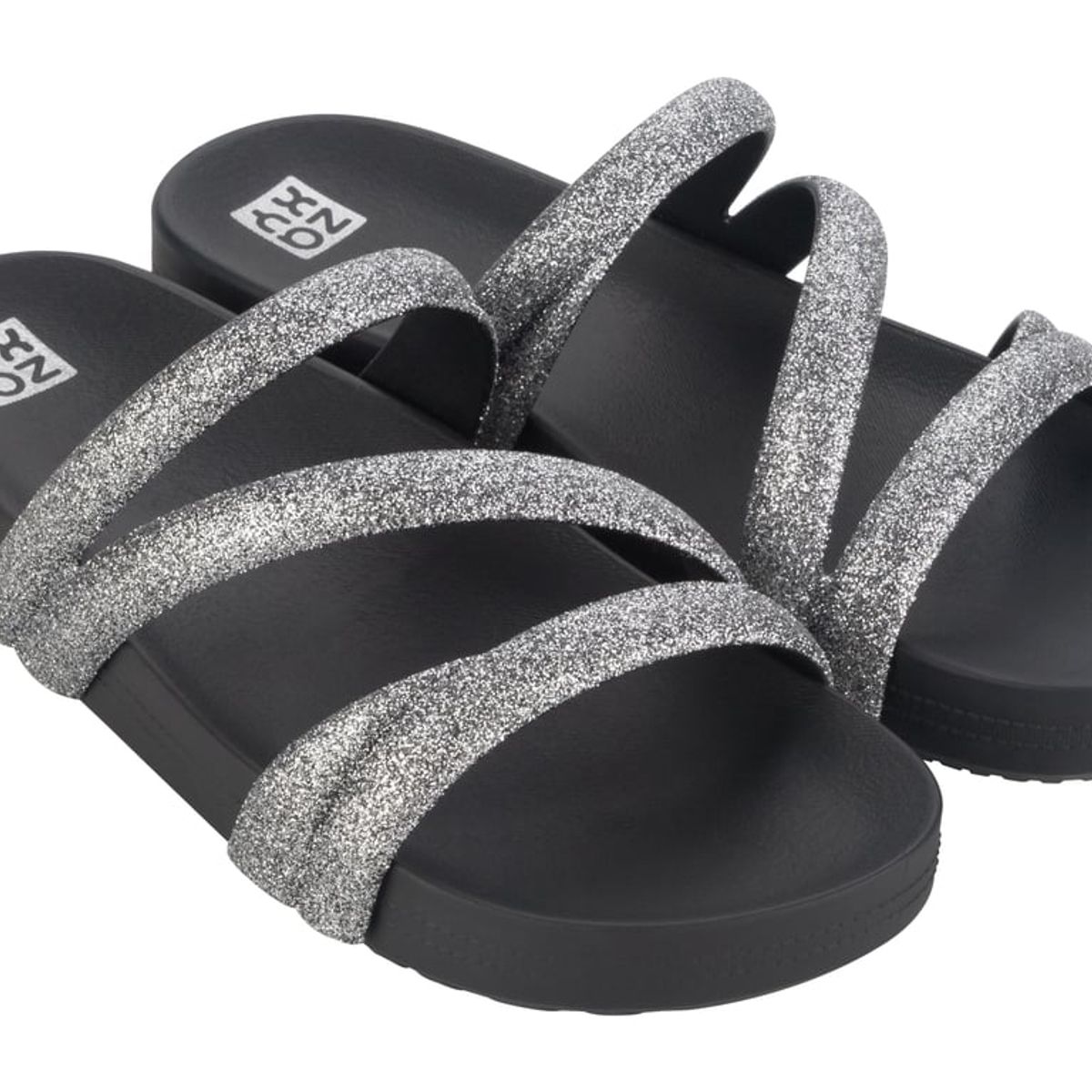 ZAXY - Sandalia Mujer Negro/Plata  Glitter Zaxy