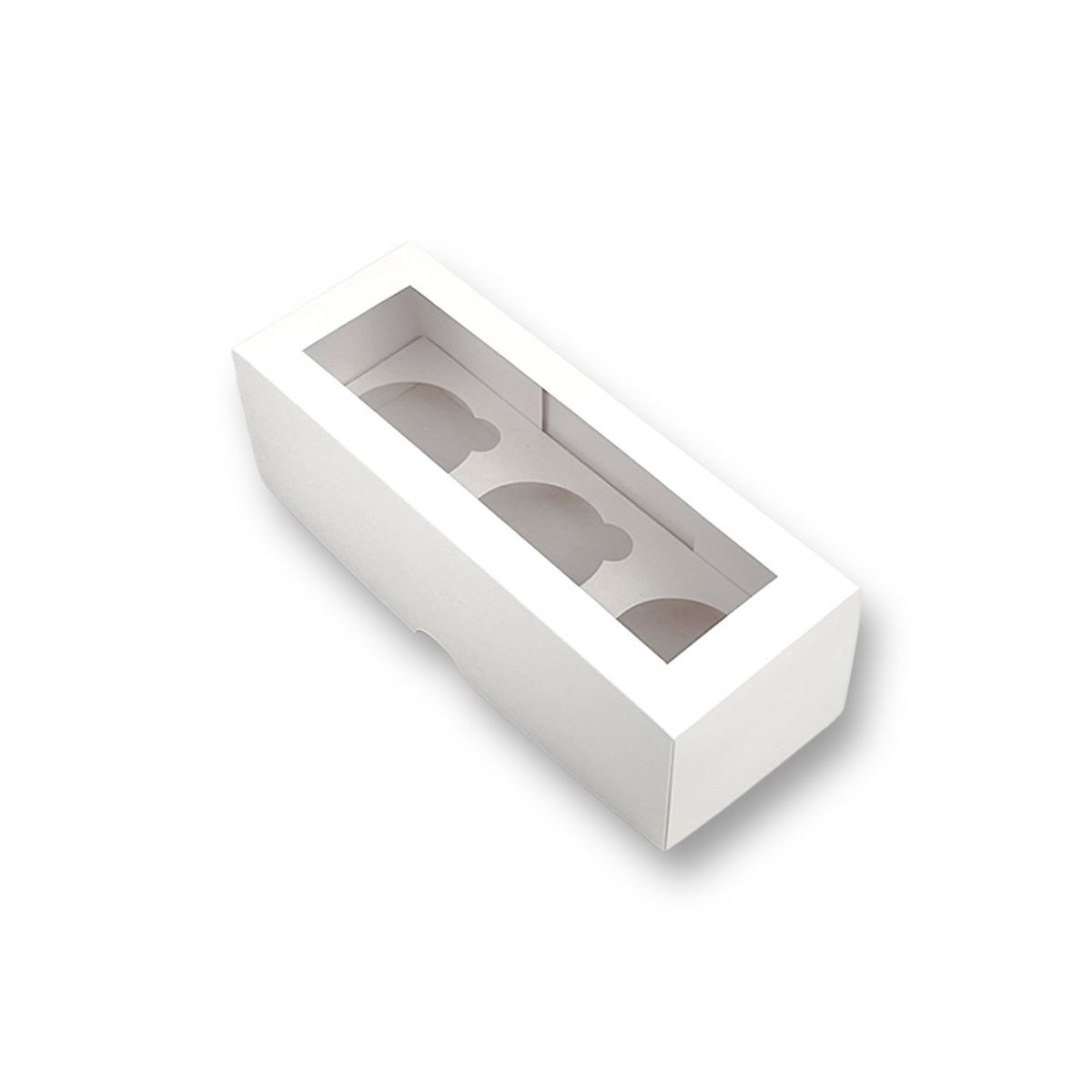 GENERICO - Pack 25 Cajas Para 3 Cupcakes Con Visor/ventana Y Separador