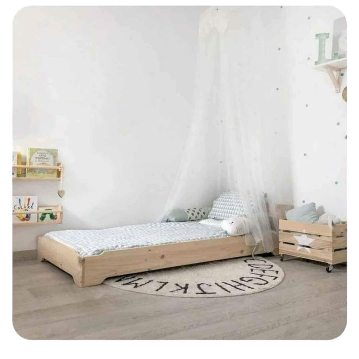GENERICO - Cama infantil Estilo Montessori de 1 Plaza