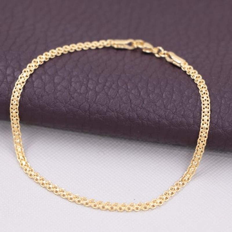 GENERICO - Pulsera tejido Chino Oro Laminado 18k