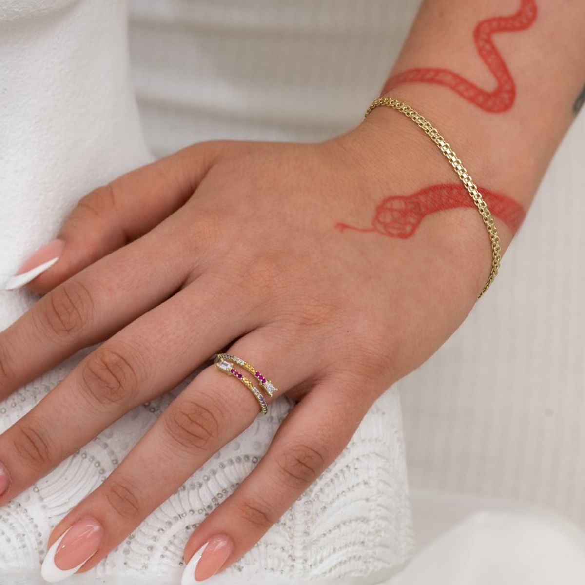 GENERICO - Pulsera tejido Chino Oro Laminado 18k