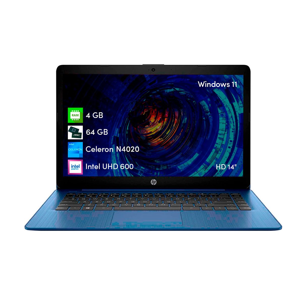 HP - Notebook Hp Stream Intel Celeron 4gb 64gb 14 Hd Win11 Azul