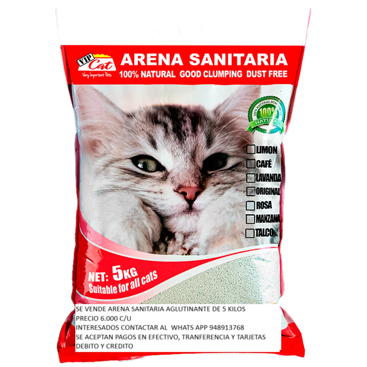 GENERICO - ARENA SANITARIA VIP CAT 5KLS
