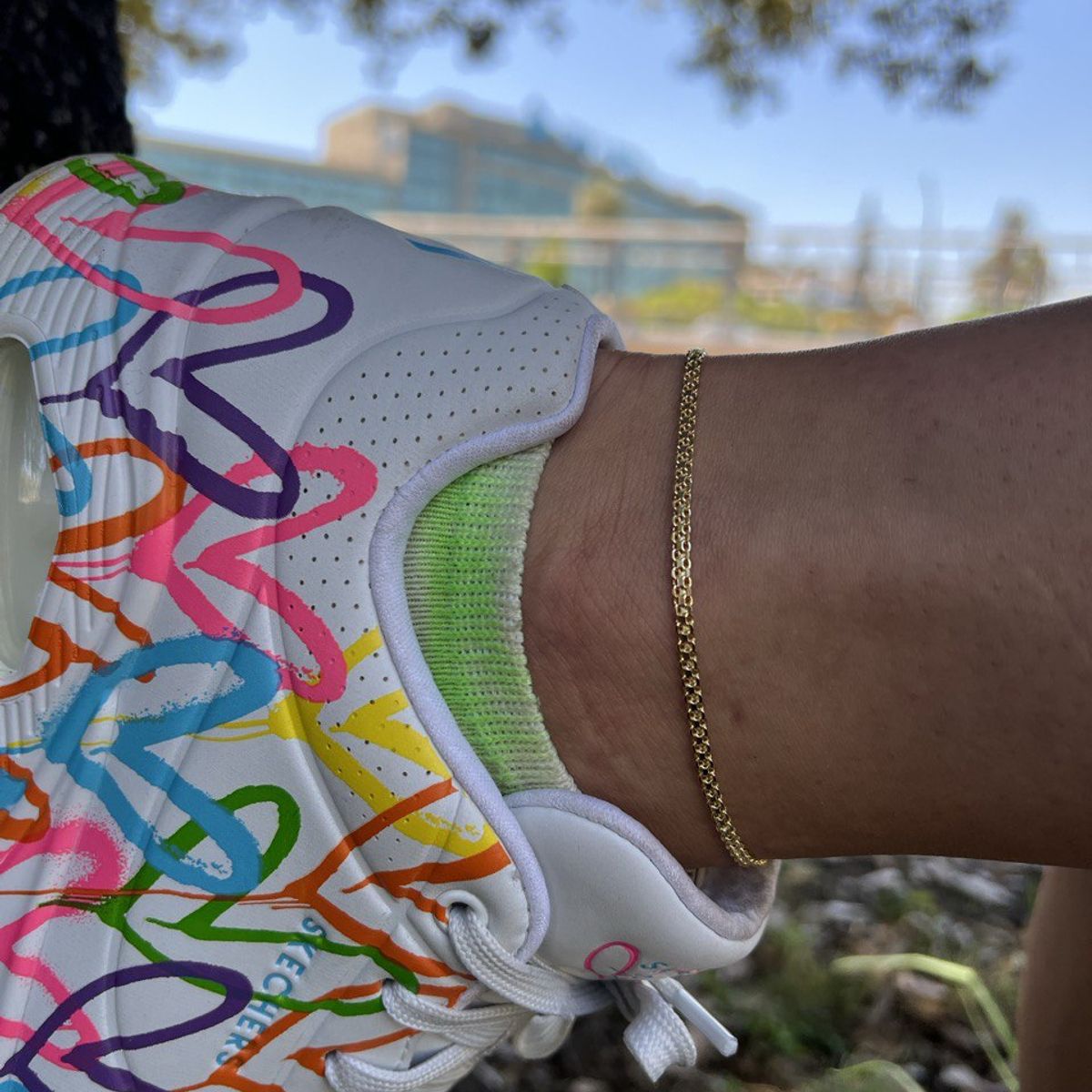 GENERICO - Tobillera Tejido Chino Oro Laminado 18k