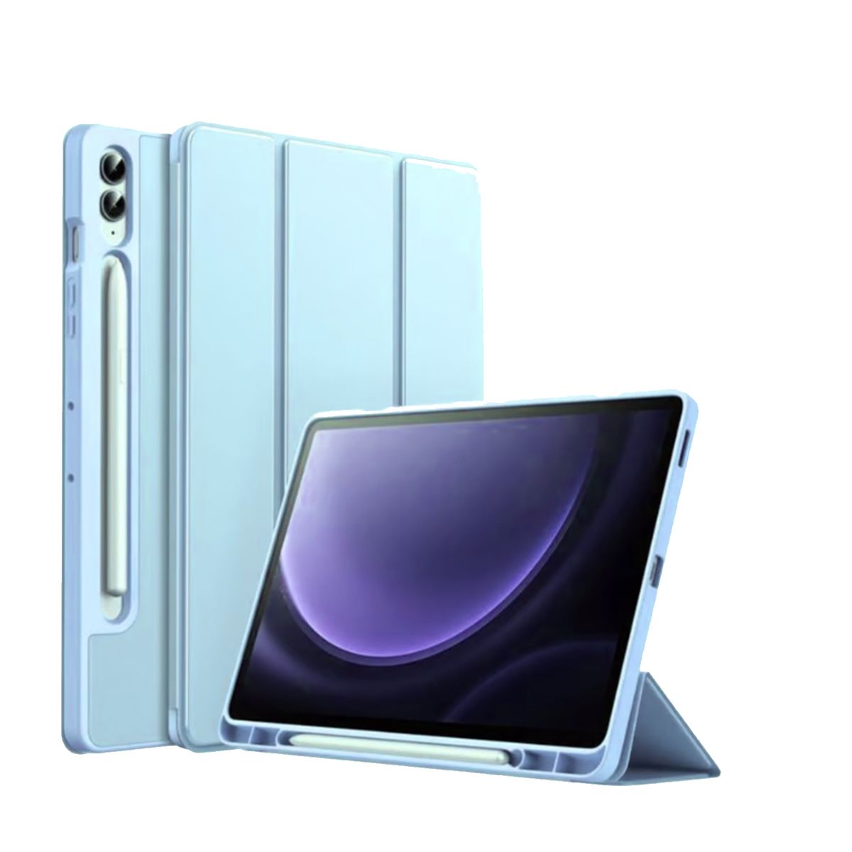JOIGO - Funda Mica Vidrio Smart Cover Para Tablet Samsung S9 Plus Celeste