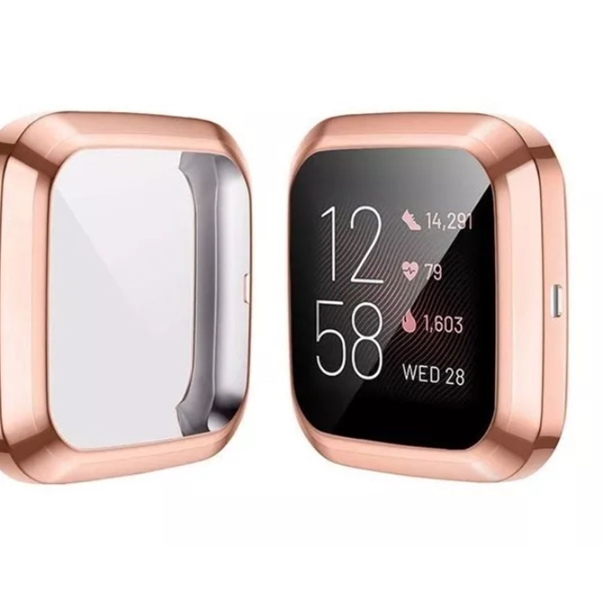 GENERICO - Funda - Carcasa De Pantalla Completa Para Fitbit Versa-ROSA GOLD