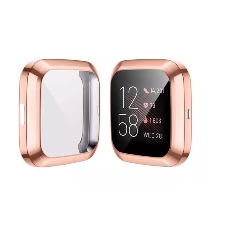 GENERICO - Funda - Carcasa De Pantalla Completa Para Fitbit Versa-ROSA GOLD