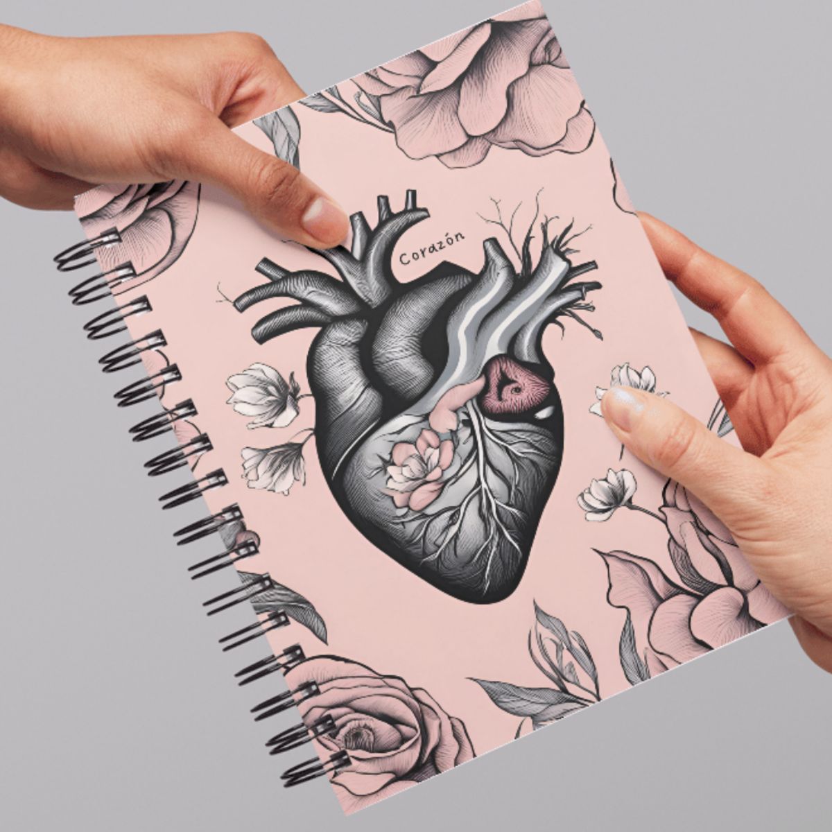 GENERICO - Cuaderno A5 80 hojas Cuadriculado Corazón