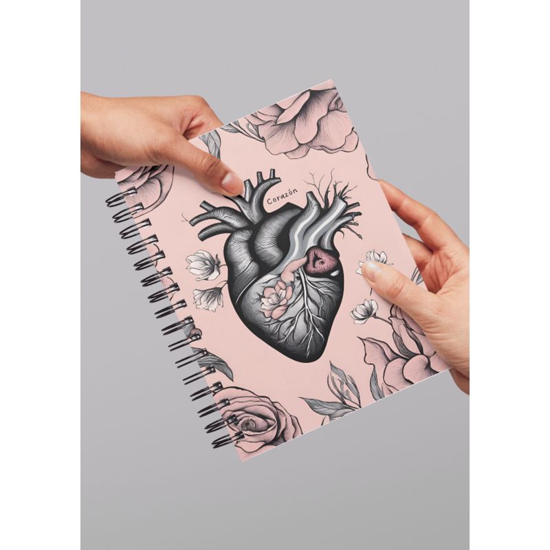 GENERICO - Cuaderno A5 80 hojas Cuadriculado Corazón