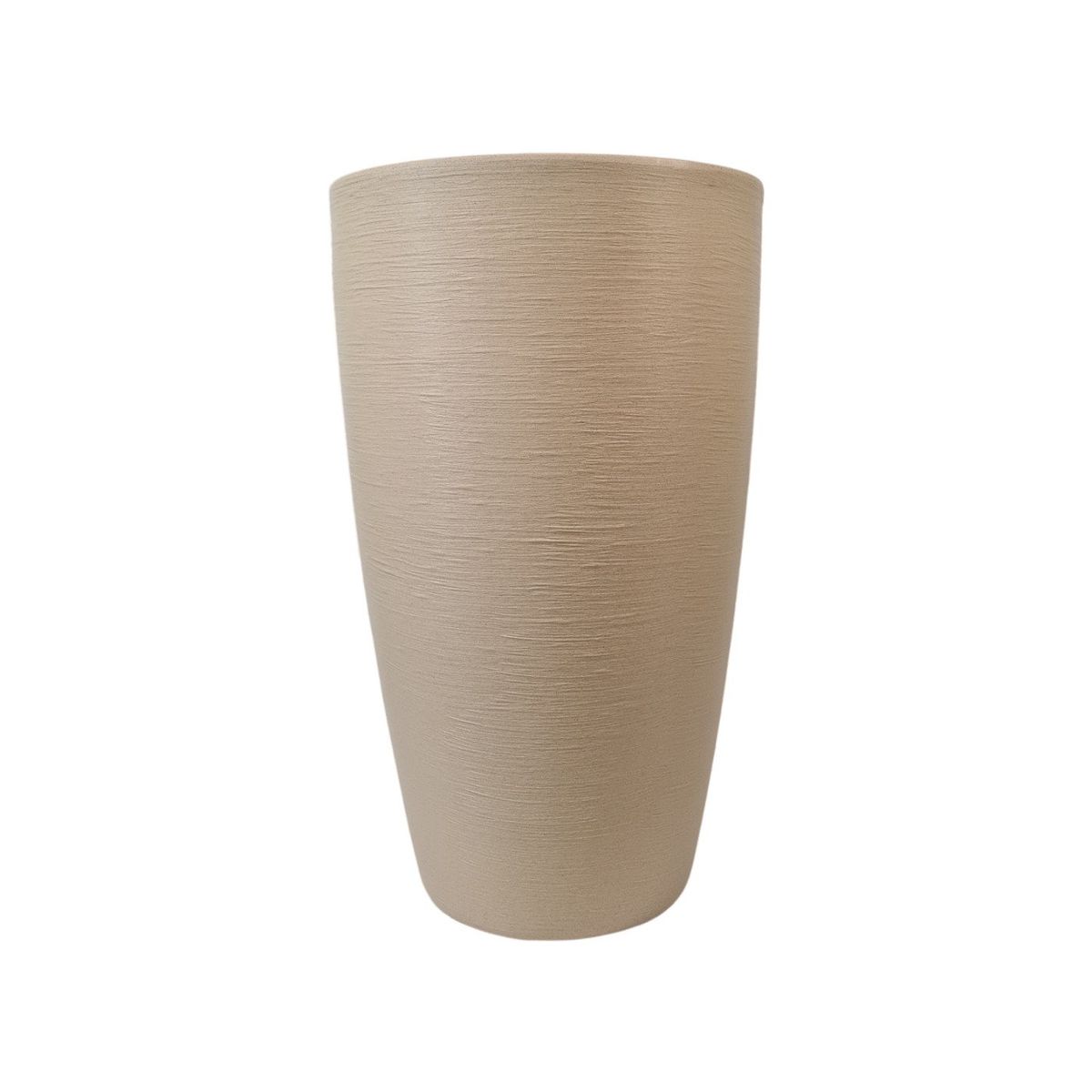 VERDY - Maceta Pantanal Rústico Beige 33x65cms Efecto Piedra Con Plato