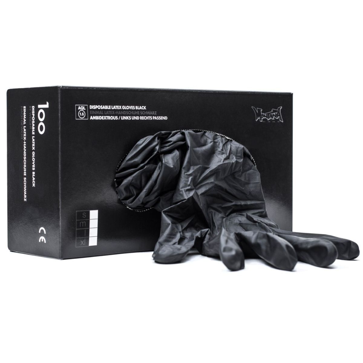 MONTANA - Guantes De Latex Negros Montana Talla L Caja 100 Unidades