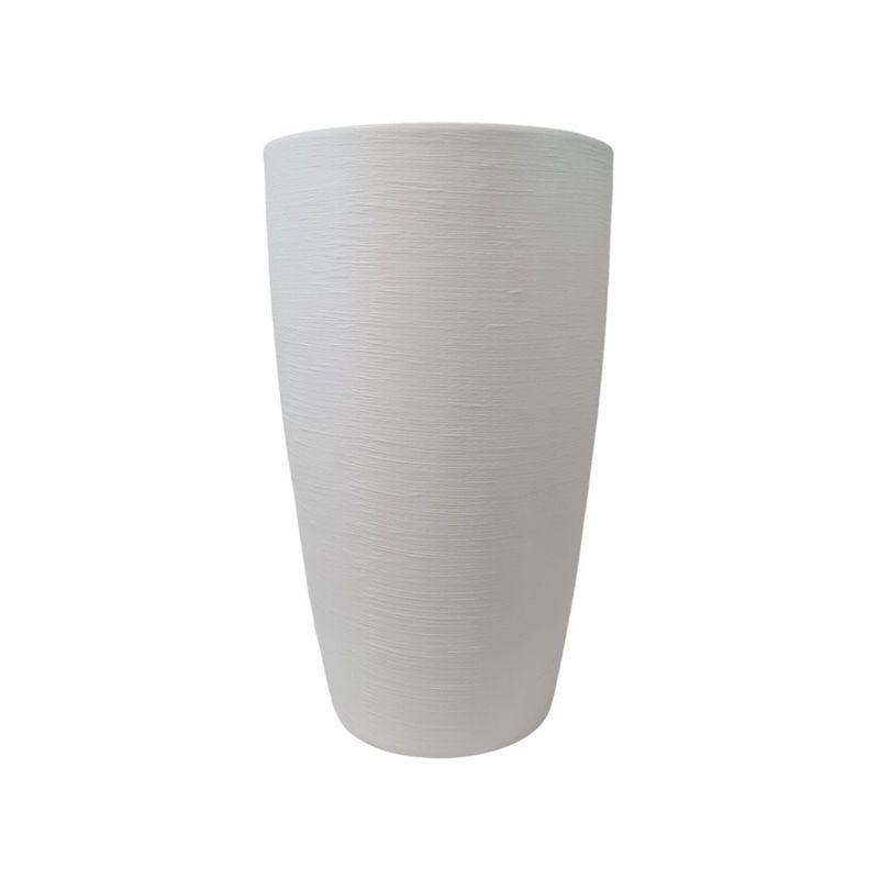 VERDY - Maceta Pantanal Rústico Blanco 33x65cms Con Plato
