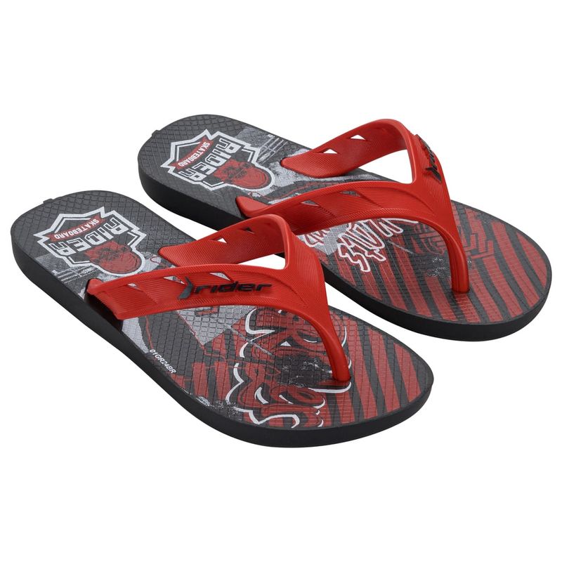 RIDER - Sandalia Infantil Negro/Rojo Street Joy Rider
