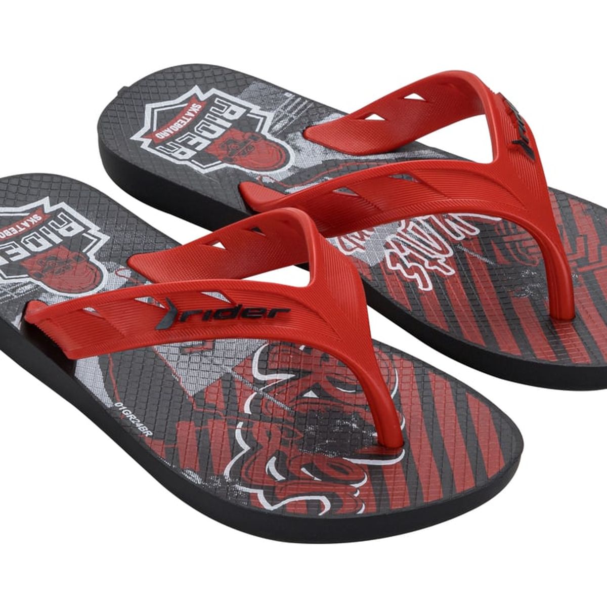 RIDER - Sandalia Niño Negro/Rojo Street Joy Rider