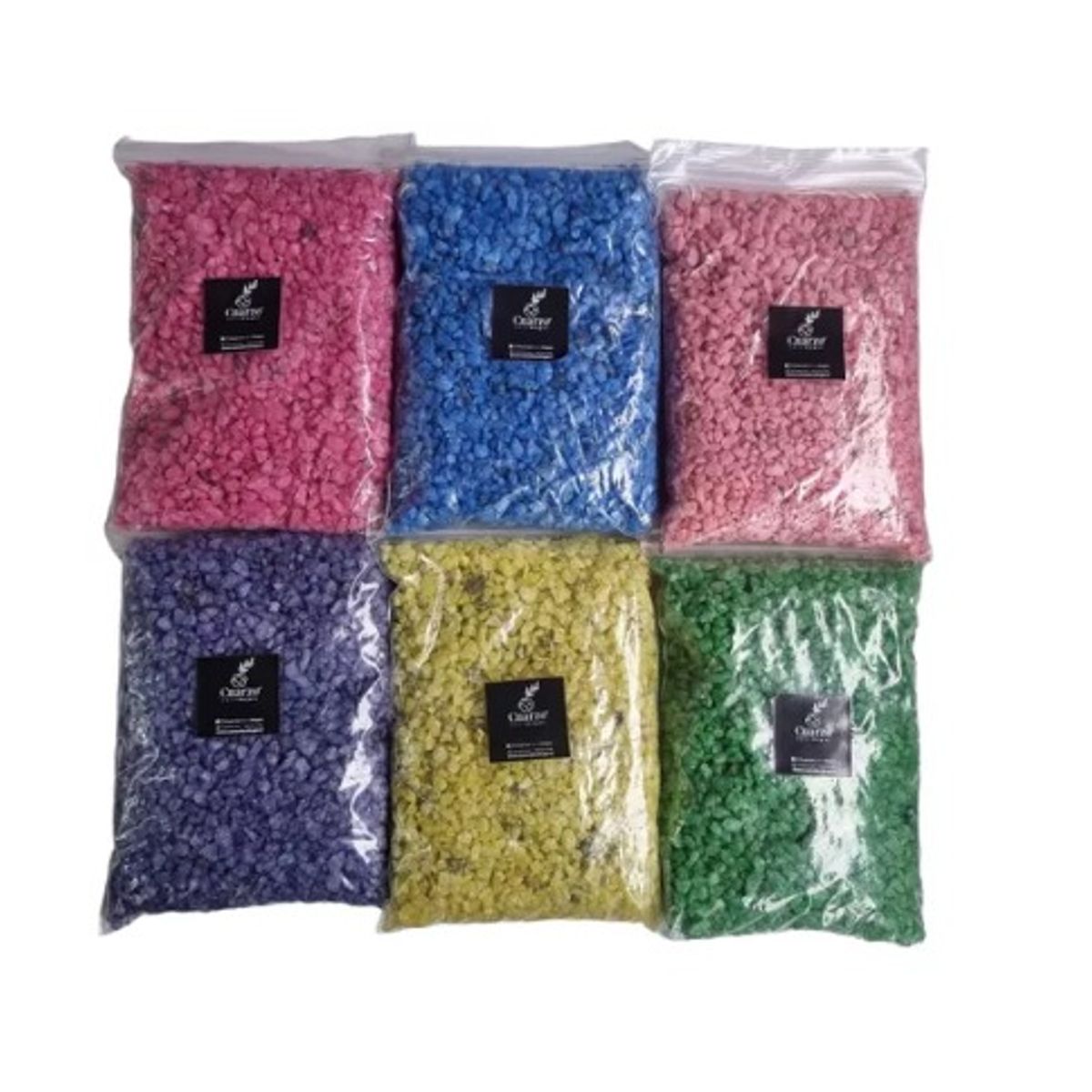 GENERICO - Cuarzo Tamaño Arroz. 6 Colores. 500 GR c/u, Pack  N°4