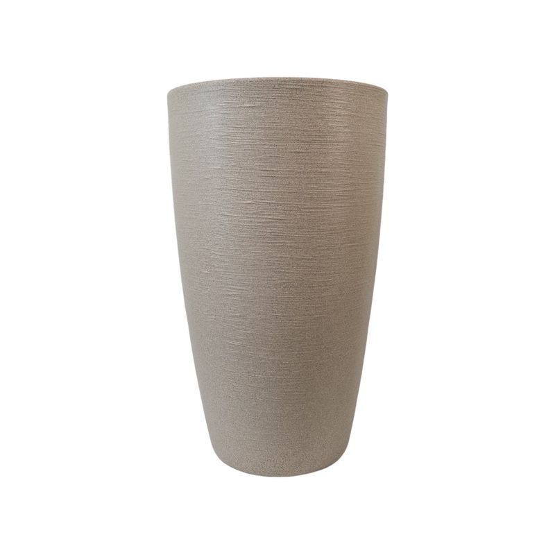 VERDY - Maceta Pantanal Rústico Gris Granito 33x65cms Efecto Piedra Con Plato